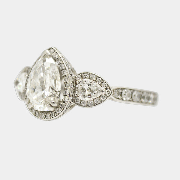 Pear Diamond Trio Ring