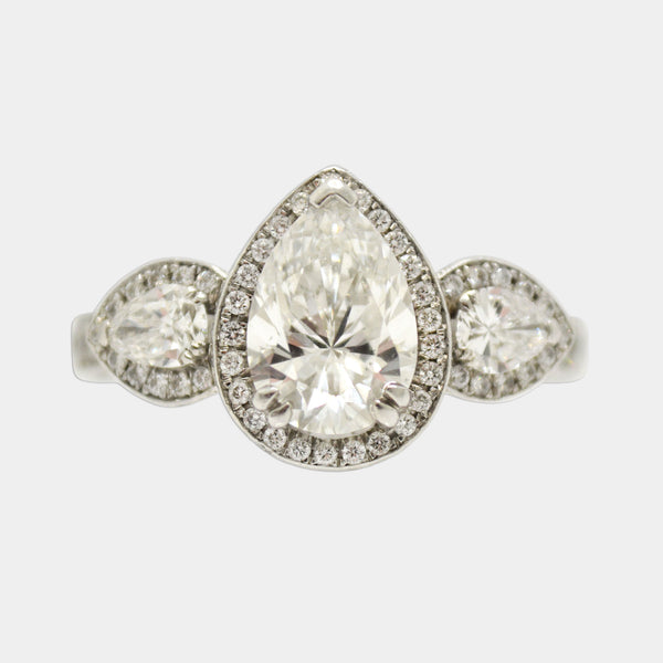 Pear Diamond Trio Ring