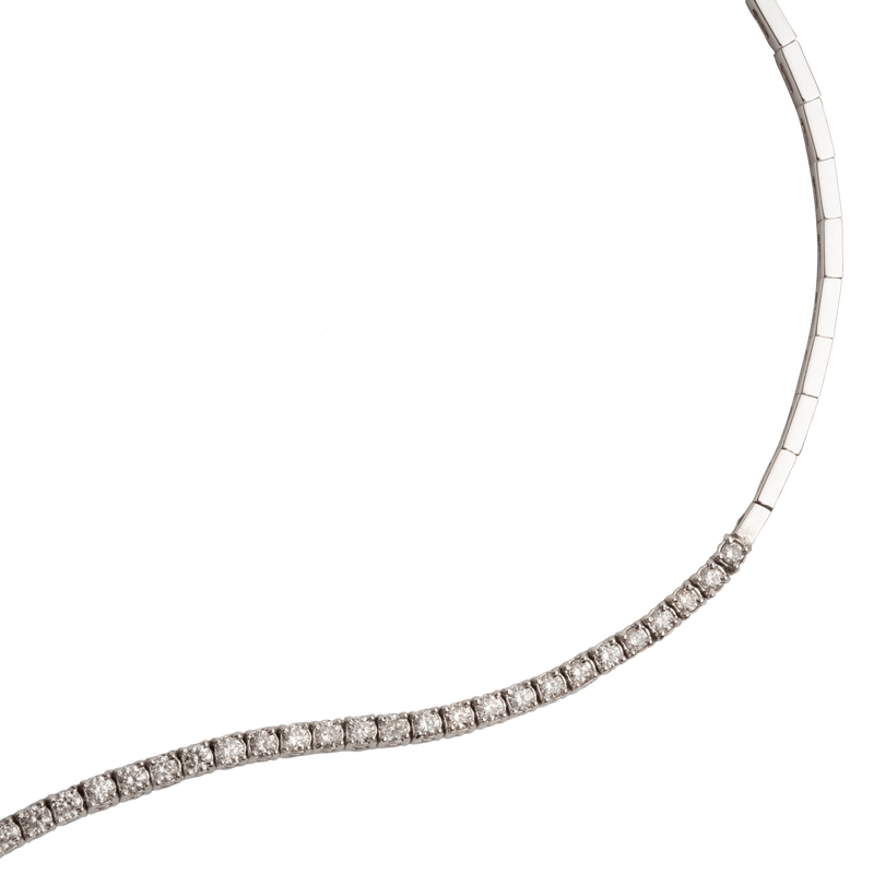 White Gold Diamond Line Necklace