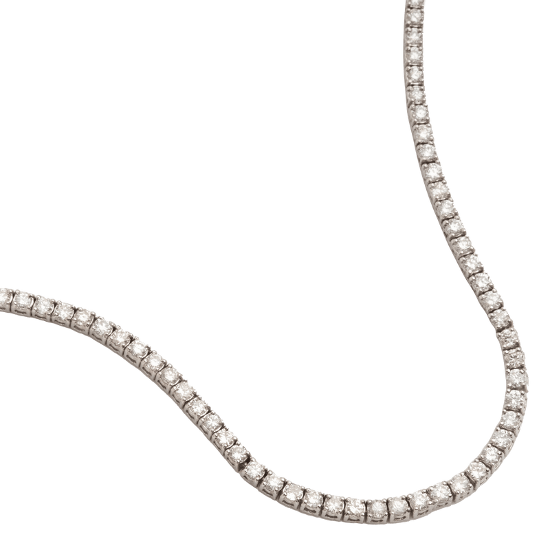 White Gold Diamond Line Necklace