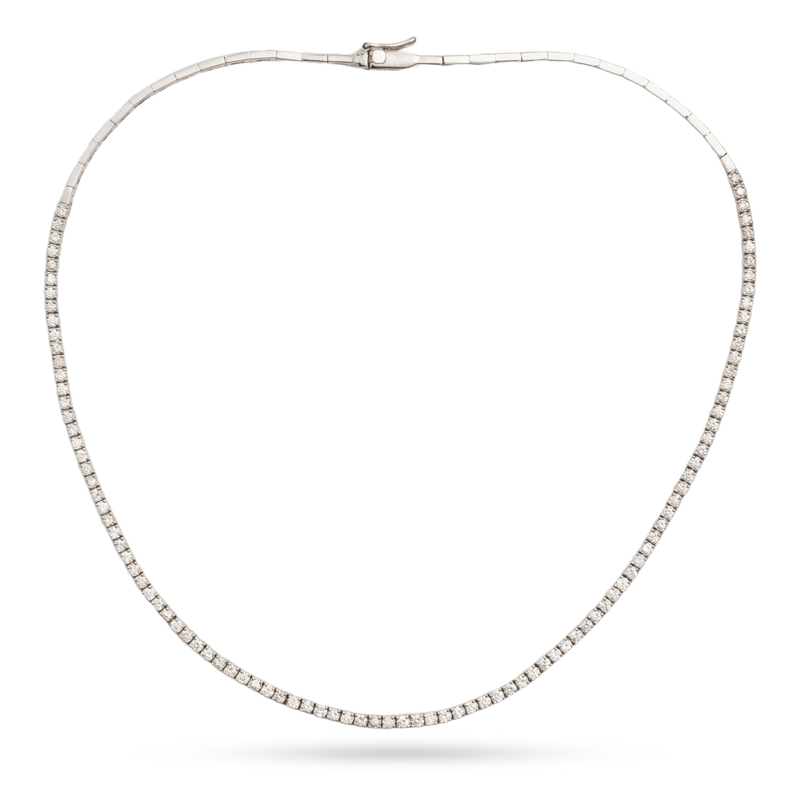 White Gold Diamond Line Necklace