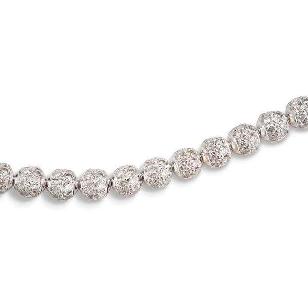 White Gold Diamond Beaded Bracelet