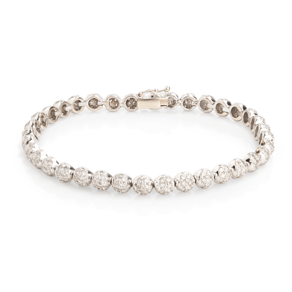 White Gold Diamond Beaded Bracelet