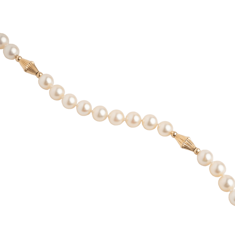 Yellow Gold Pearl Necklace