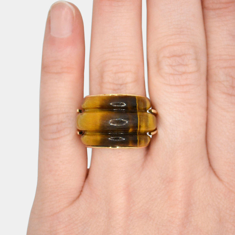 Domed Tiger's Eye Ring