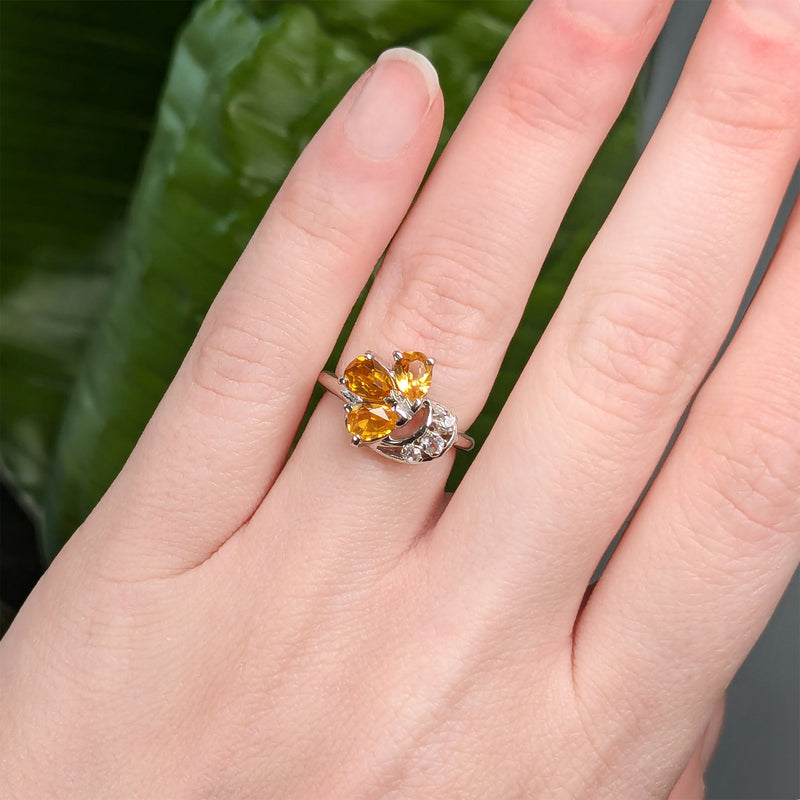 Synthetic Yellow Sapphire Ring