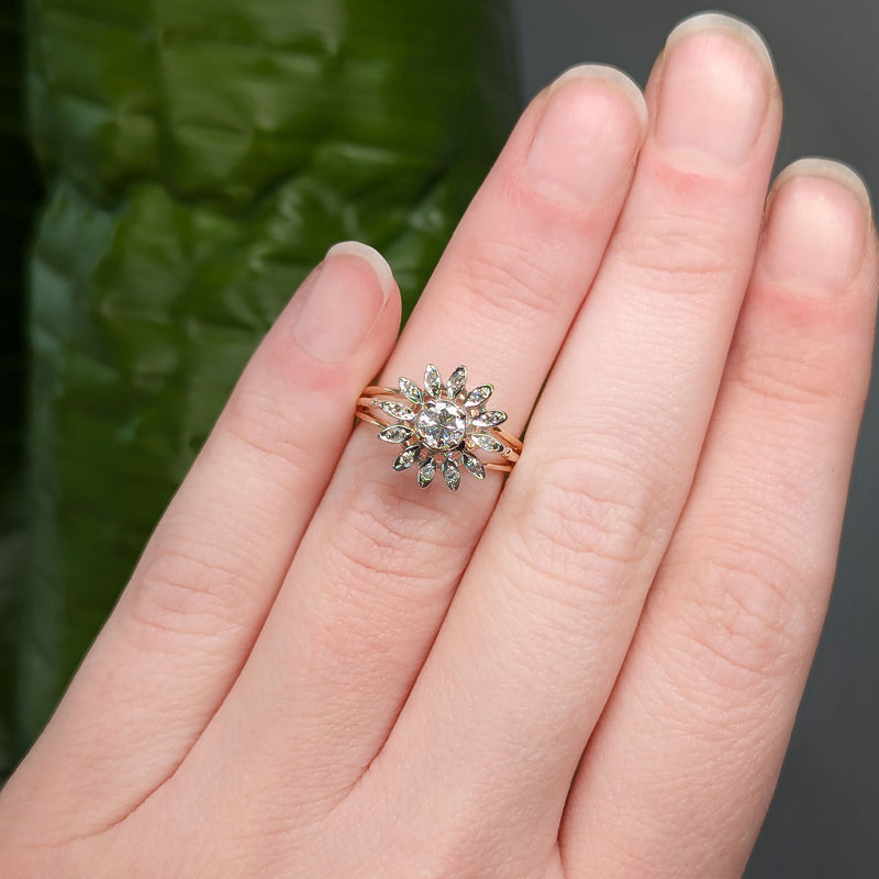 Diamond Sunflower Ring