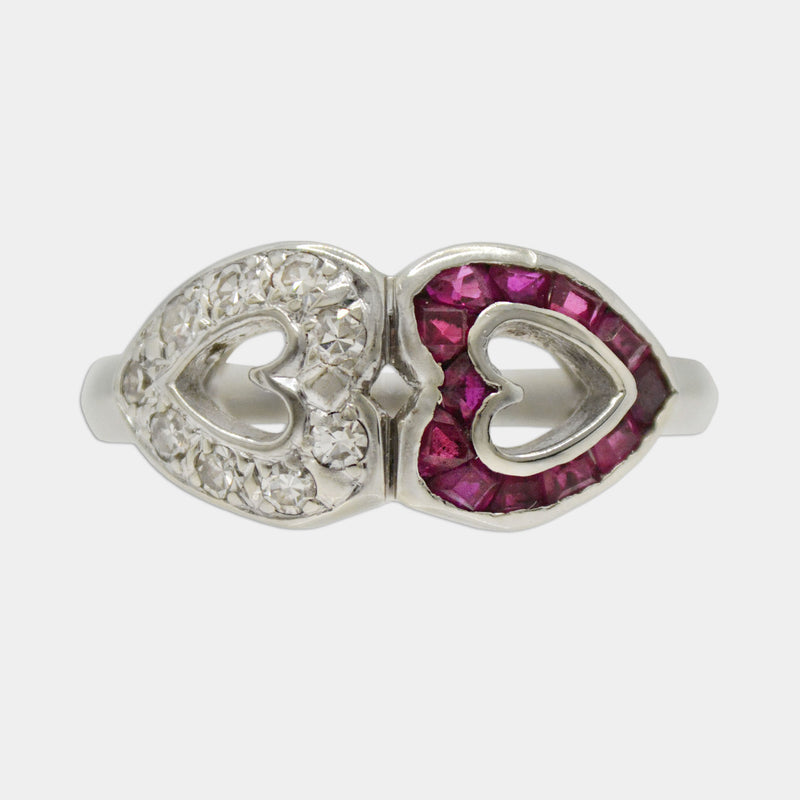 Double Hearts Ring