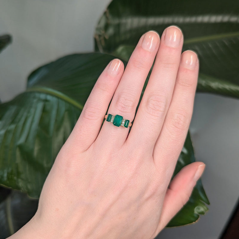 Emerald Trio Ring