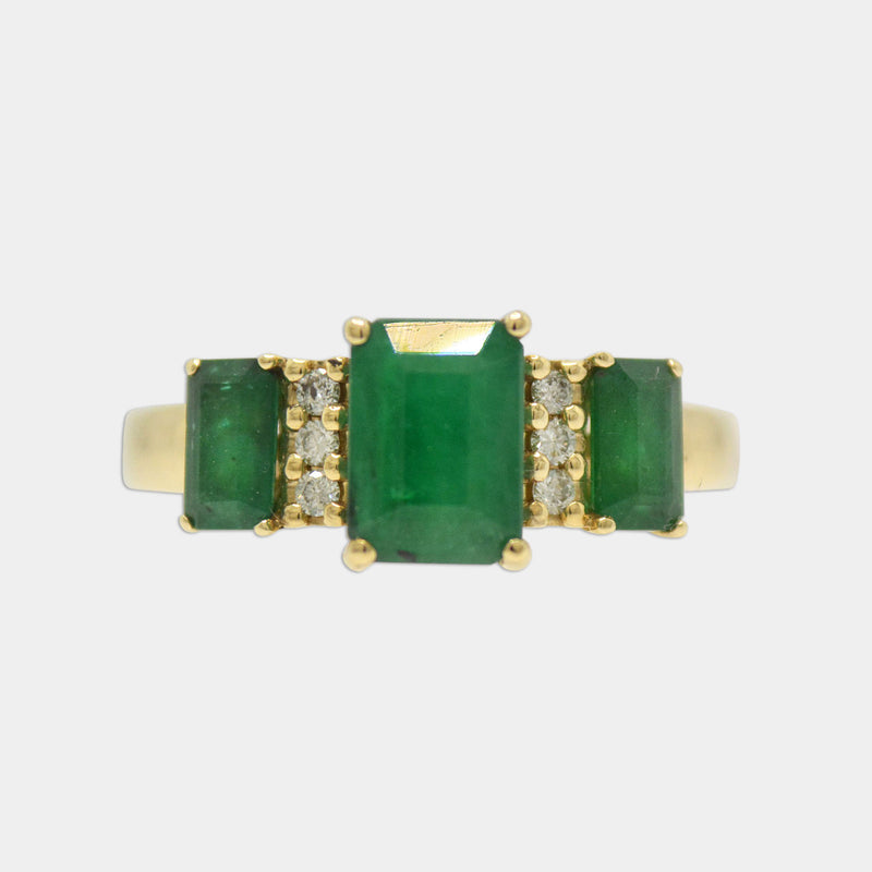 Emerald Trio Ring