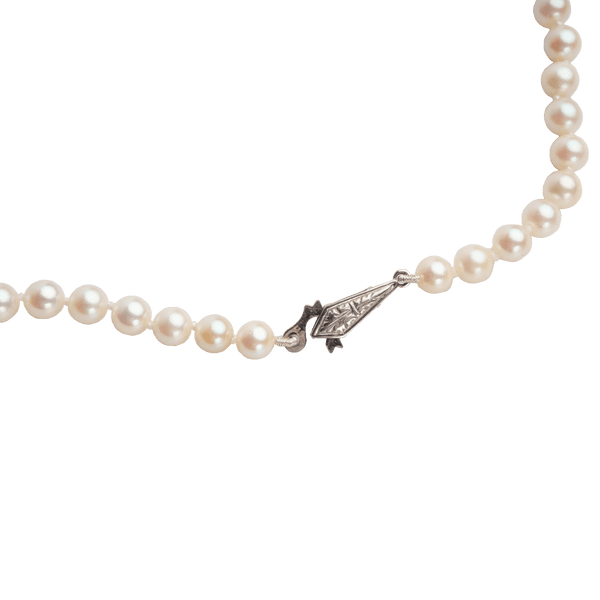 White Gold Cultured Pearl Necklace