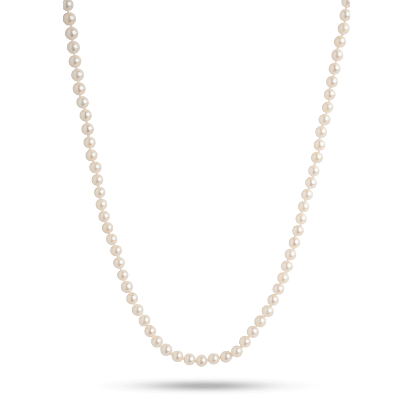 White Gold Cultured Pearl Necklace