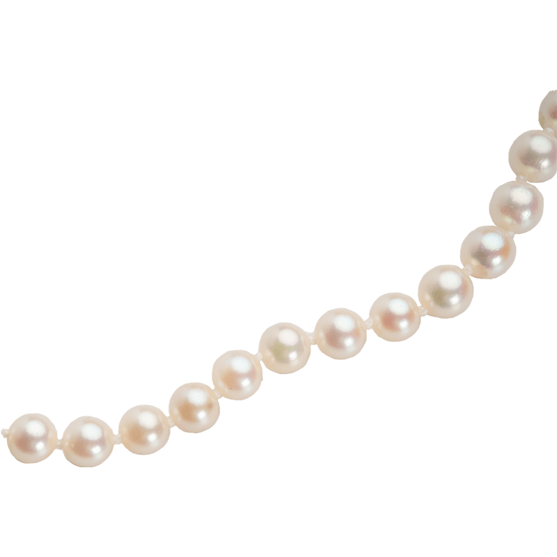 White Gold Cultured Pearl Necklace