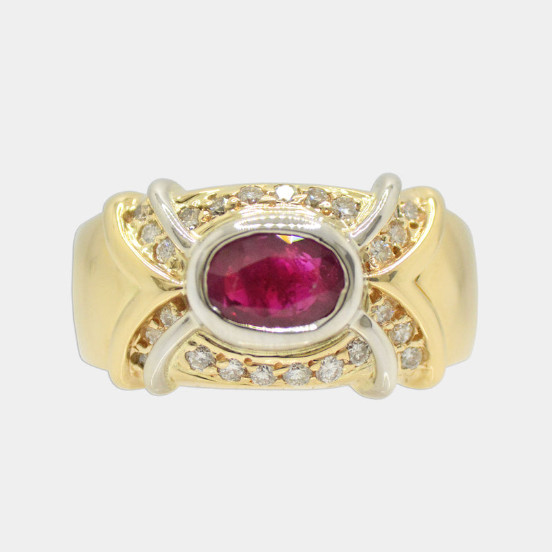 Oval Ruby & Diamond Ring