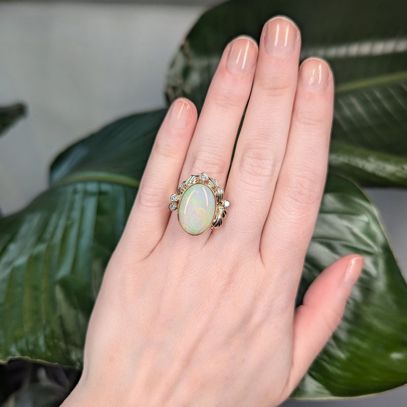 Fancy Opal & Diamond Ring