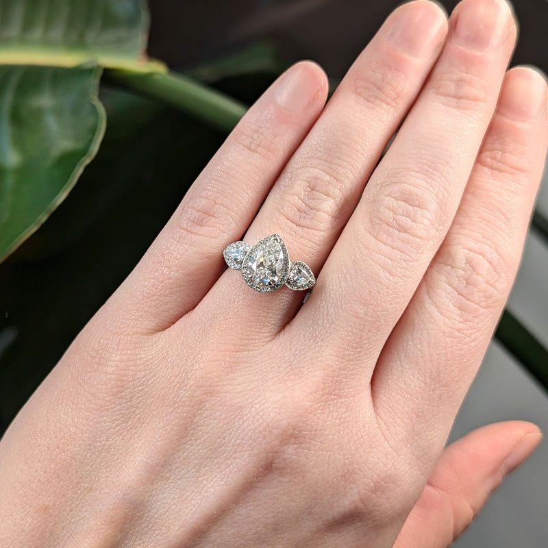 Pear Diamond Trio Ring