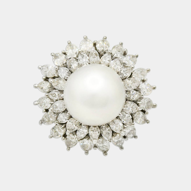 Pearl & Diamond Burst Ring