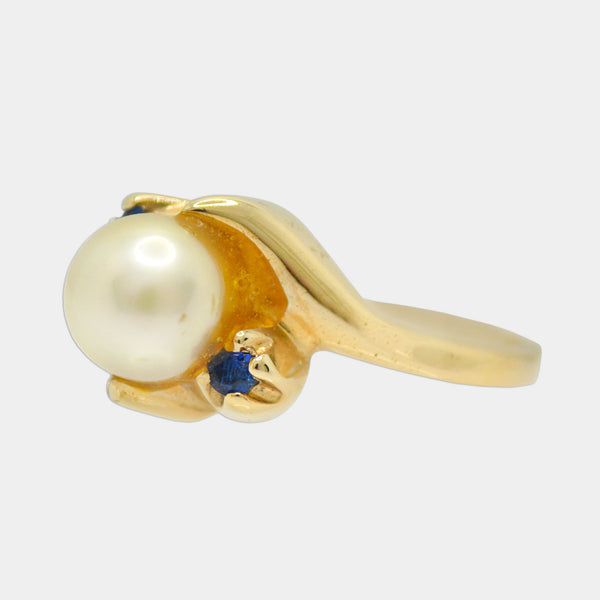 Pearl & Blue Stone Ring