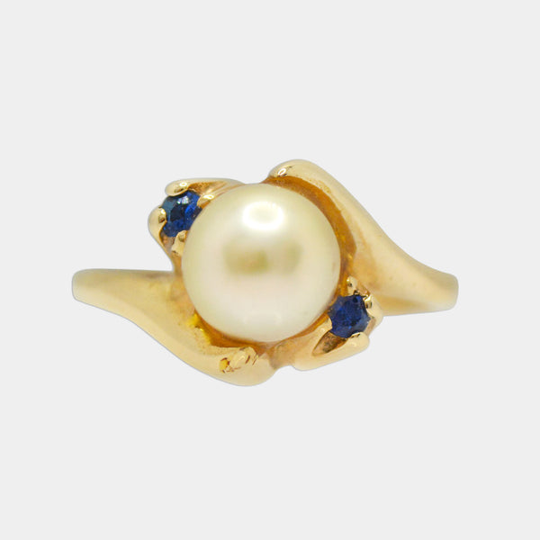 Pearl & Blue Stone Ring