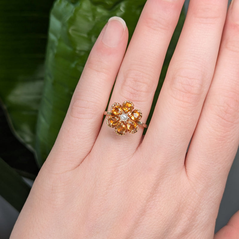 Citrine & Pearl Ring