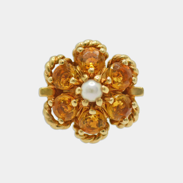 Citrine & Pearl Ring