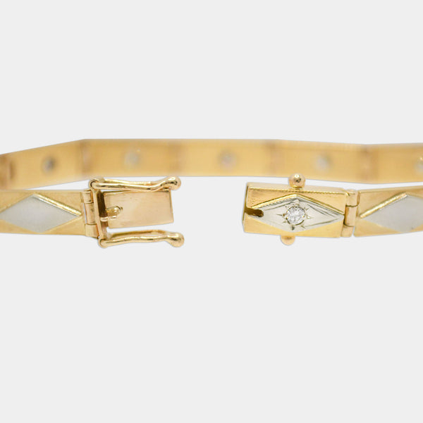 Diamond-Set Bar Bracelet