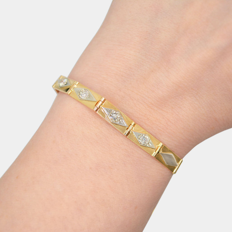 Diamond-Set Bar Bracelet