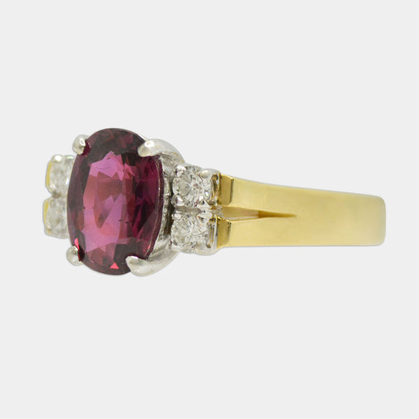 Oval Ruby & Diamond Ring