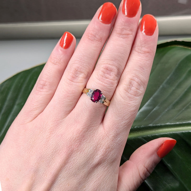 Oval Ruby & Diamond Ring