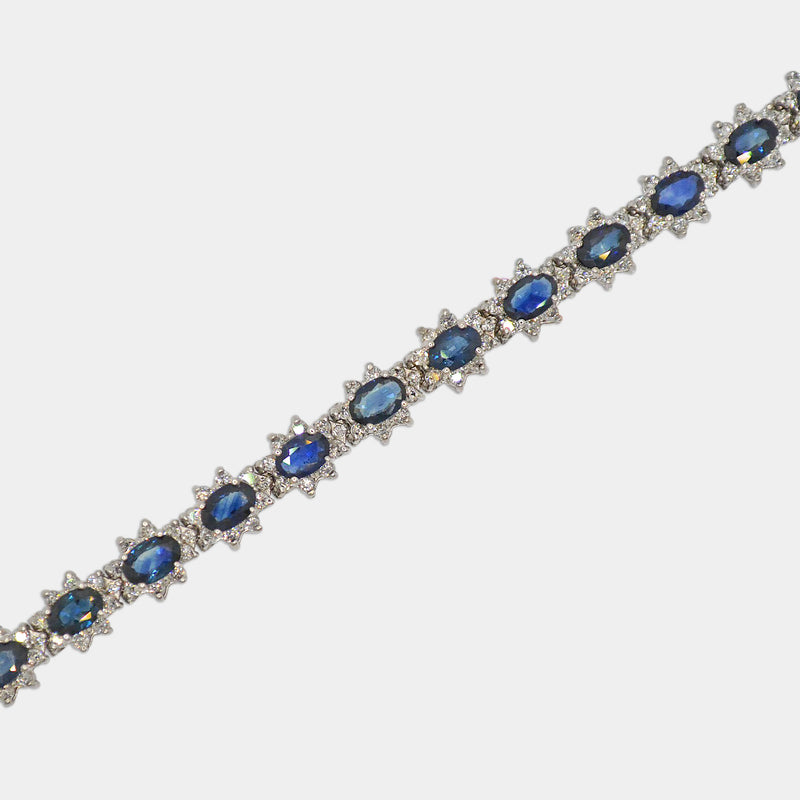 Sapphire & Diamond Cluster Bracelet