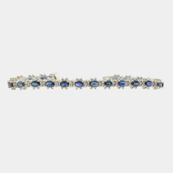 Sapphire & Diamond Cluster Bracelet