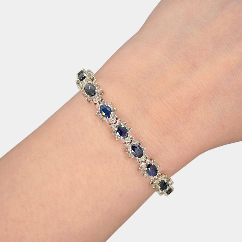 Sapphire & Diamond Cluster Bracelet