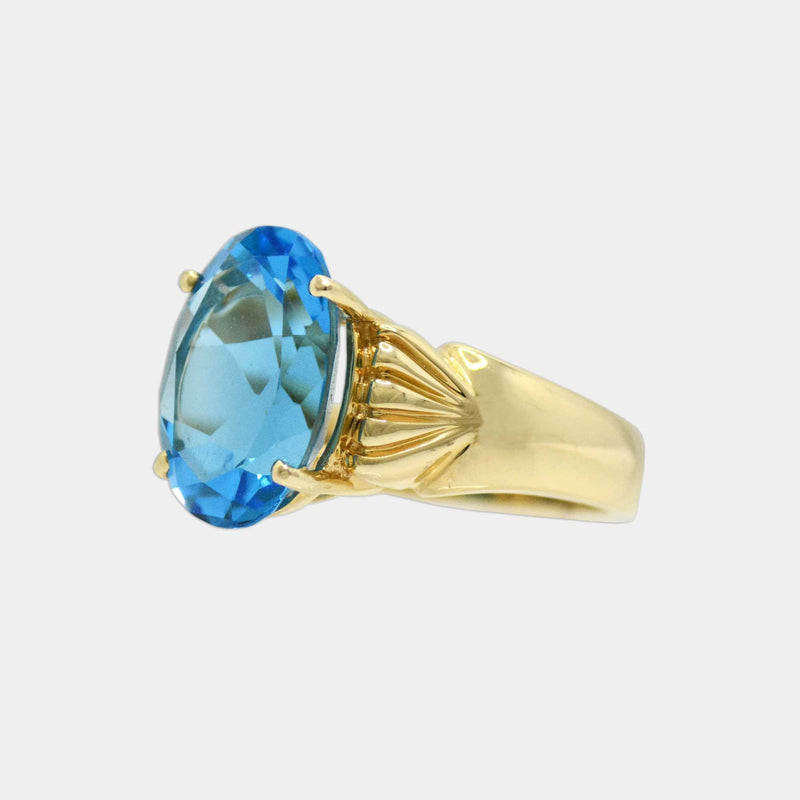 Oval Blue Topaz Ring