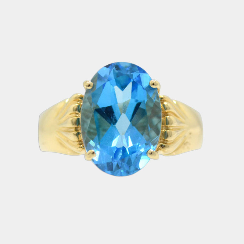 Oval Blue Topaz Ring