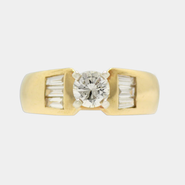 Mixed Diamond Engagement Ring