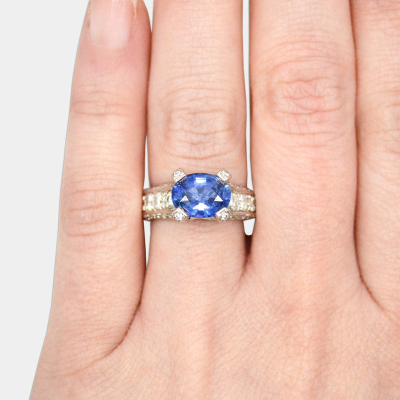 Oval Sapphire & Diamond Ring