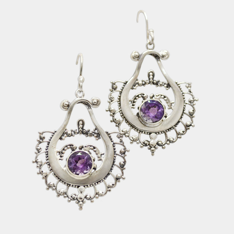 Amethyst Mandala Earrings